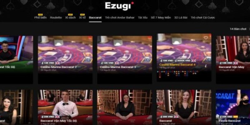 Chơi game Casino tại Ezugi Club tiện lợi